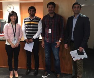 Senior Product Manager, May Wong (Left), Sandeep Chitla (Centre-left), Performance Test Team Lead, Praveen Bondili (Centre-right), Sajid Momin (Right)